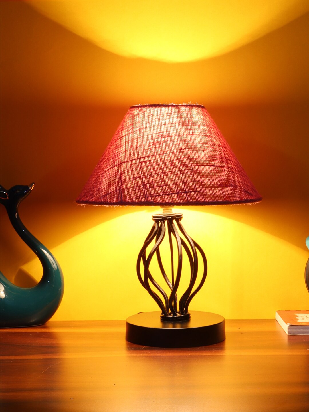 

Devansh Pink Jute Table Lamp with Iron Base