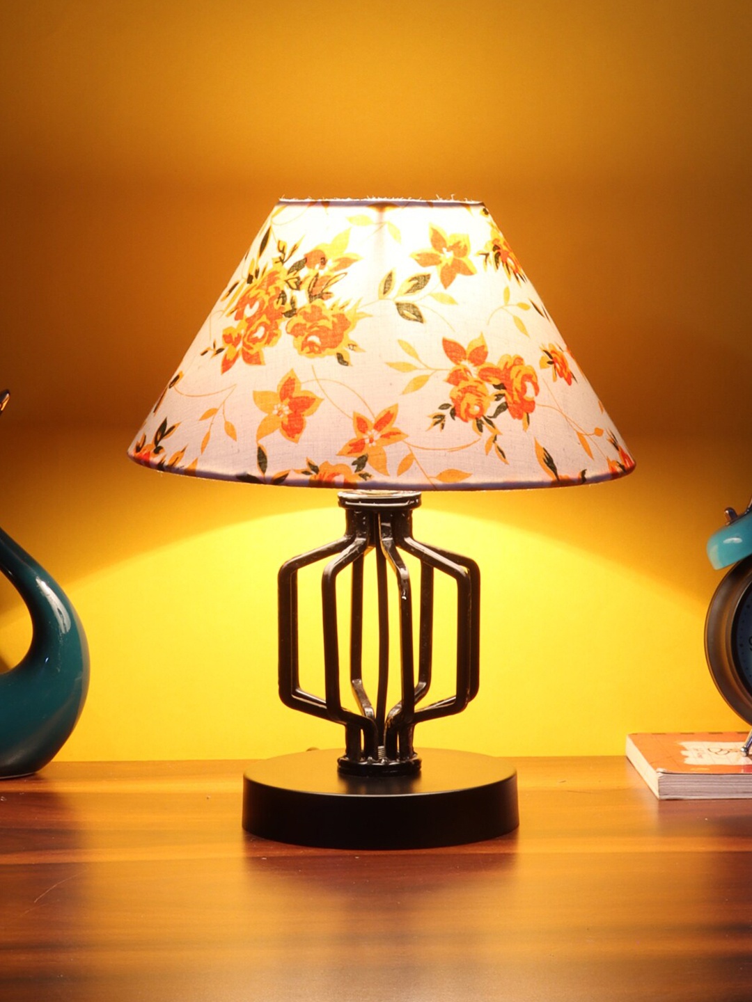 

Devansh Multicoloured Printed Cotton Table Lamp With Iron Base, Multi