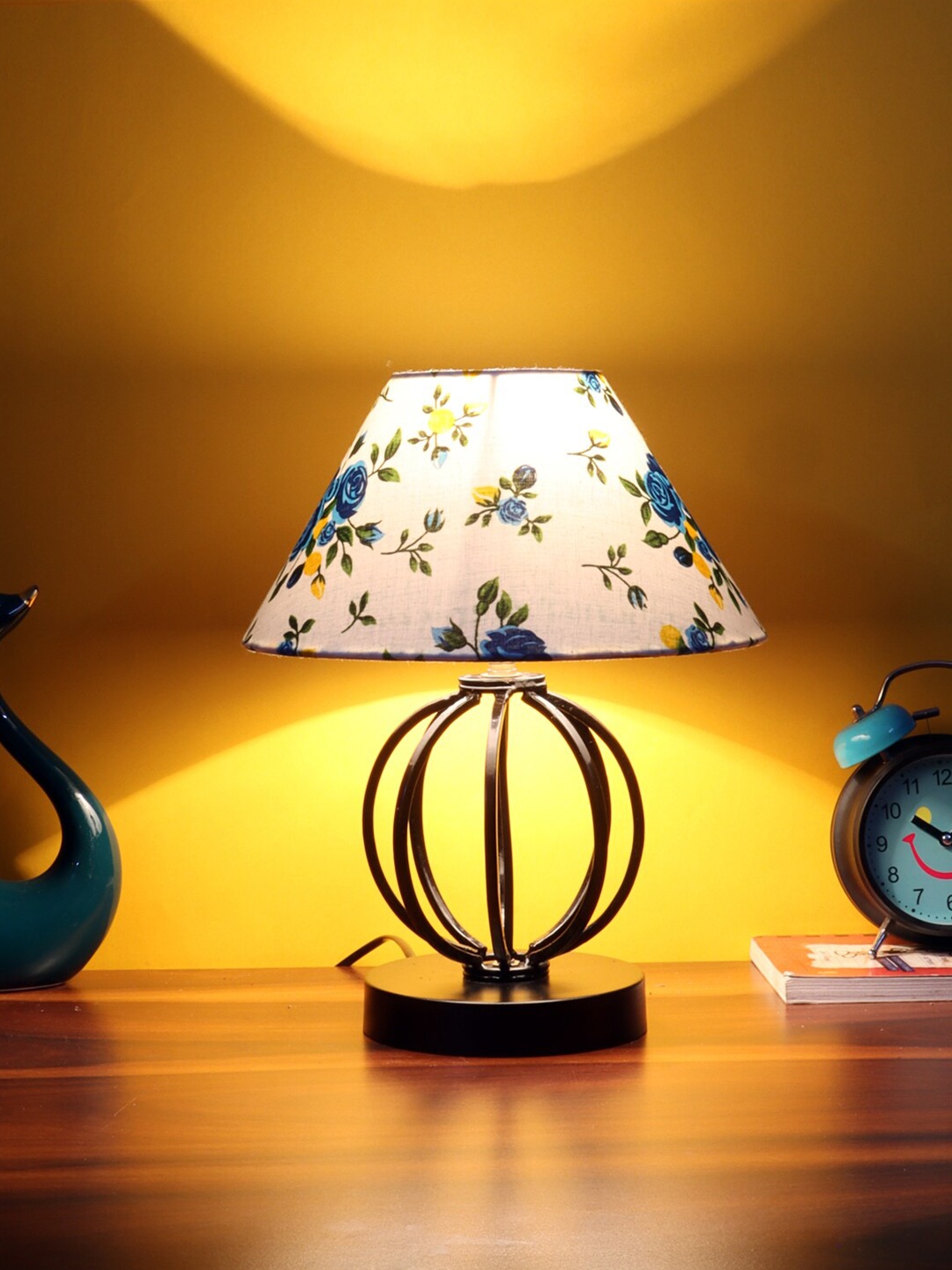 

Devansh Multicoloured Printed Cotton Table Lamp With Iron Base, Multi