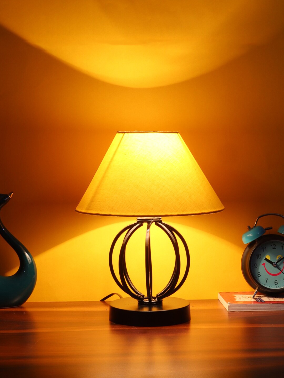 

Devansh Yellow Cotton Table Lamp With Iron Base