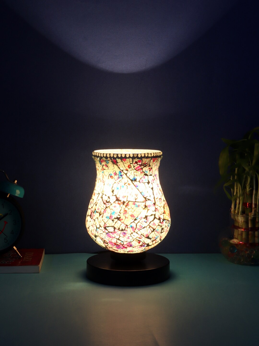 

Devansh Multicoloured Mosaic Glass Table Lamp With Iron Base, Multi