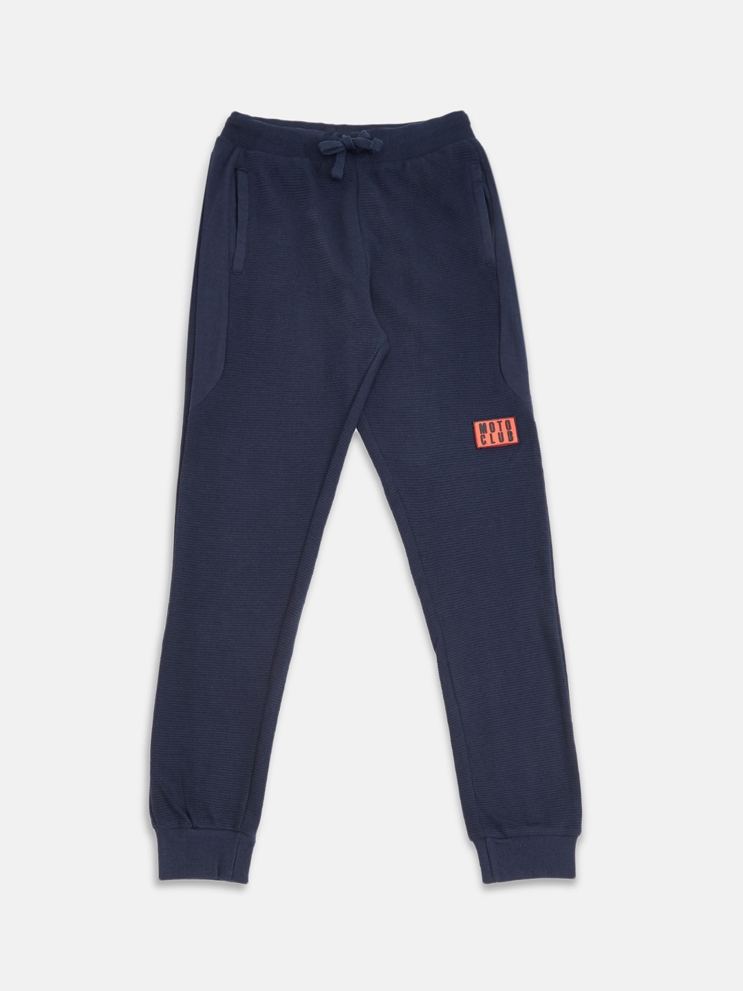 

Pantaloons Junior Boys Navy Blue Solid Pure Cotton Joggers