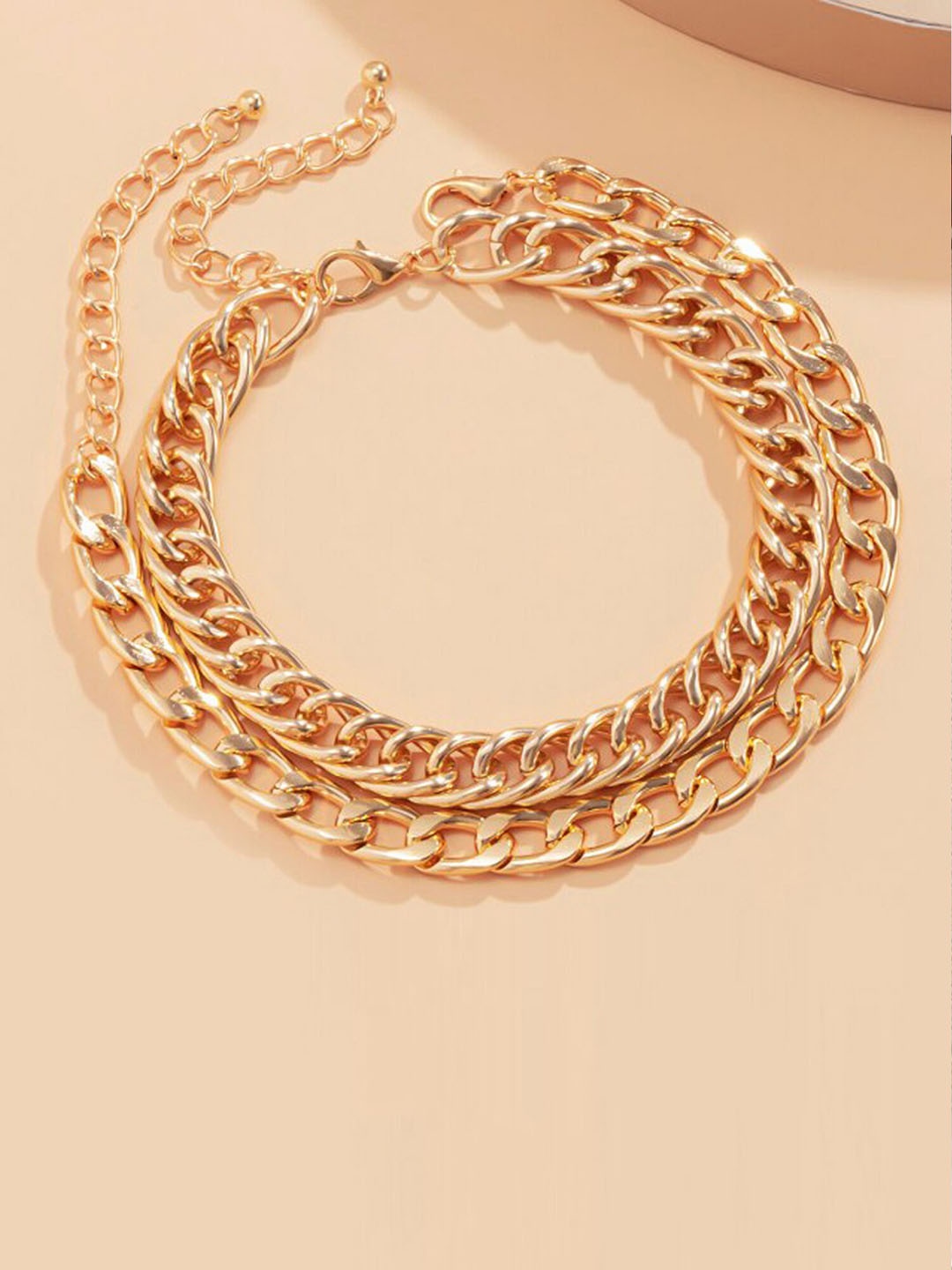 

Jewels Galaxy Set of 2 Gold Plated Layered Anklet