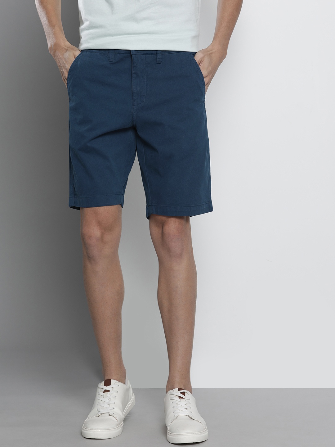 

Nautica Men Navy Blue Solid Slim Fit Chino Shorts