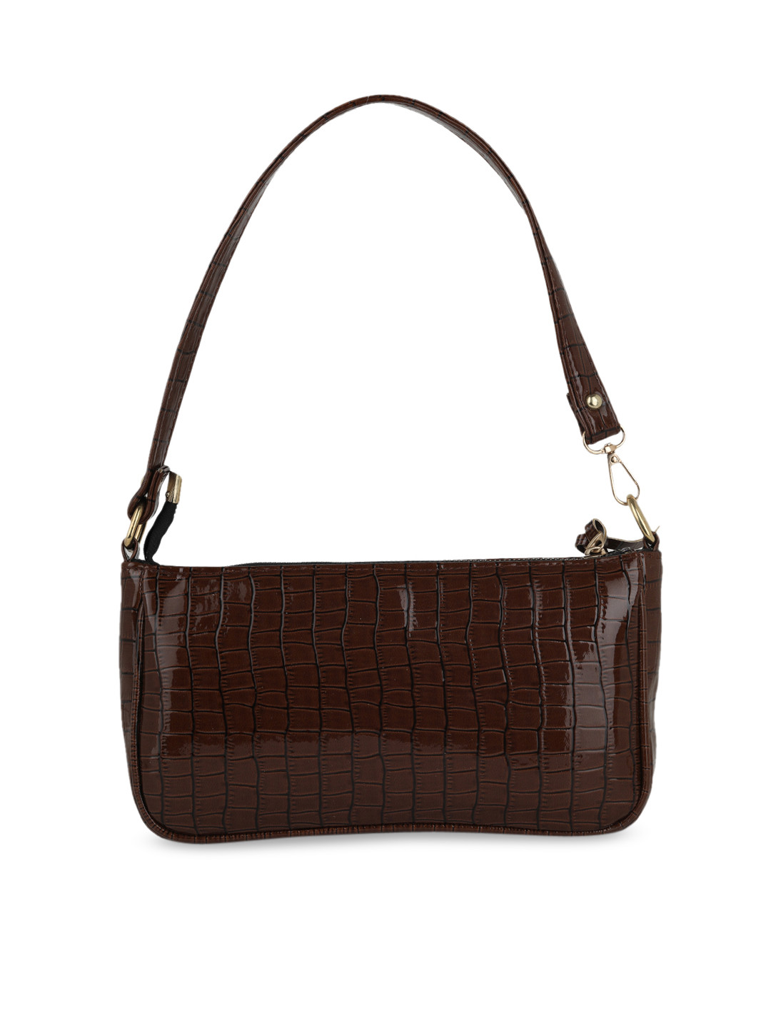 

gaura pakhi Brown Textured PU Structured Hobo Bag