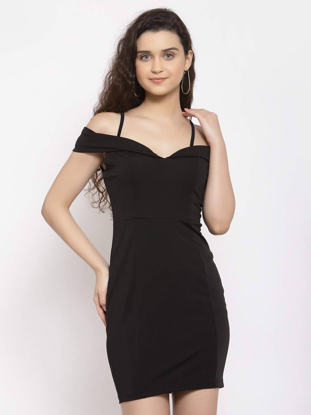 

iki chic Black Georgette Bodycon Dress