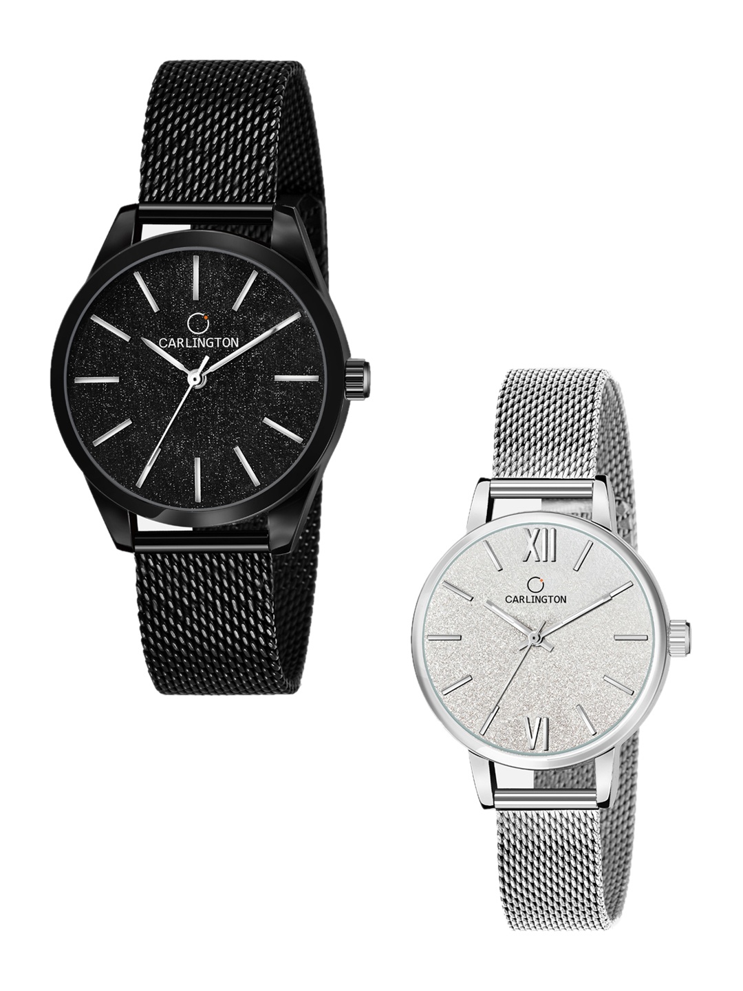 

CARLINGTON Women Set Of 2 Watches CT2001-CT2018, Black