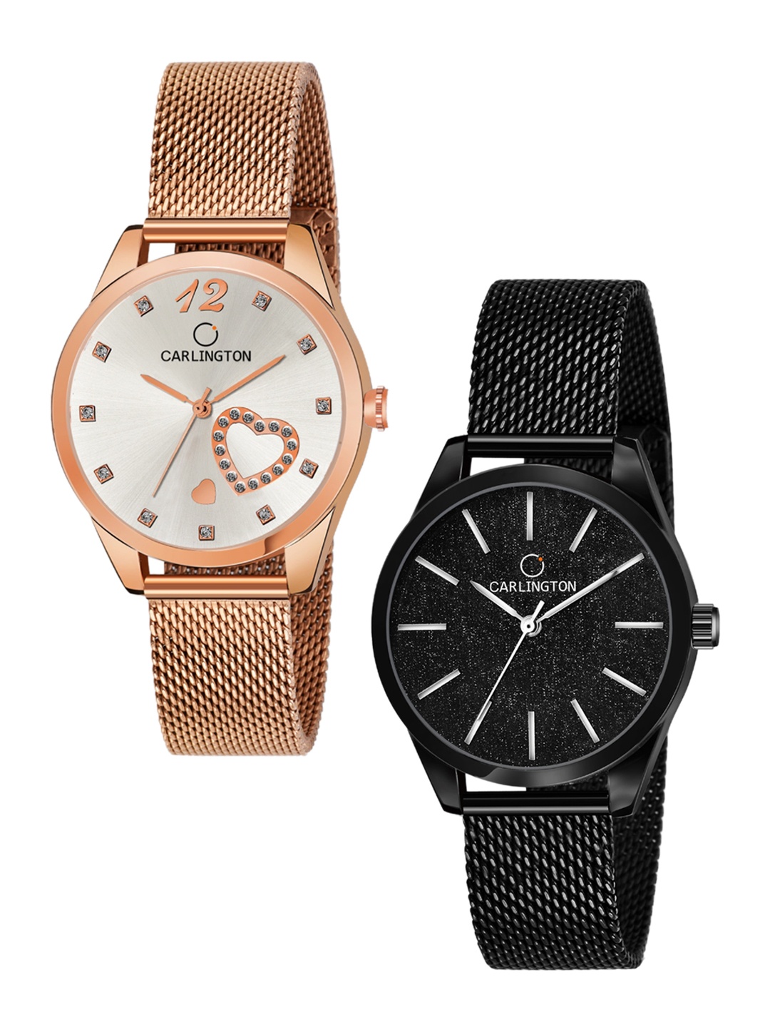 

CARLINGTON Women Multicoloured Dial & Multicoloured Stainless Steel Bracelet Style Straps Analogue Watch, Multi