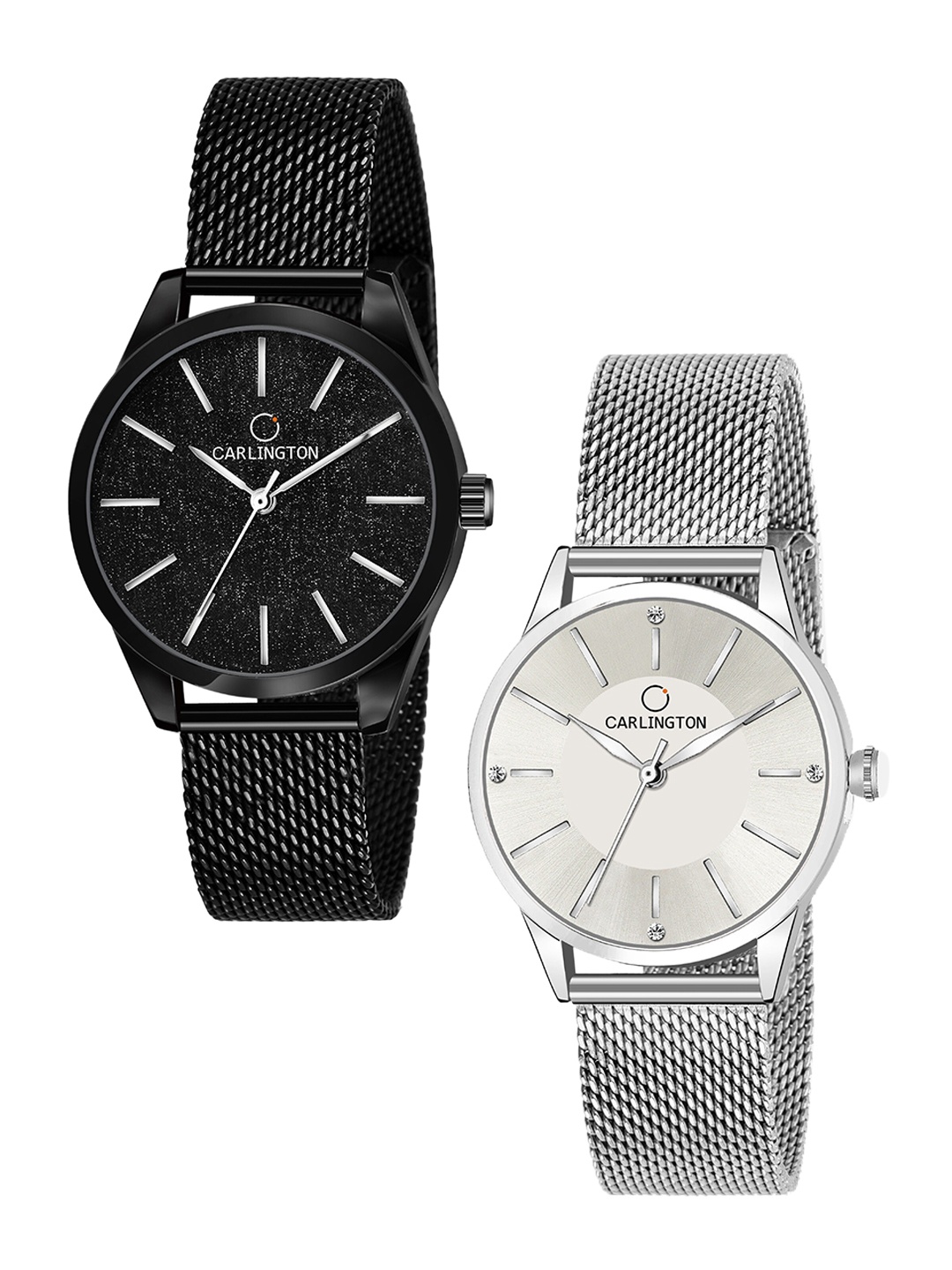 

CARLINGTON Women Pack of 2Multicoloured Dial & Multicoloured Bracelet Style Analogue Watch, Multi