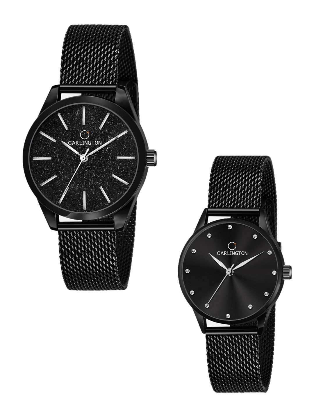 

CARLINGTON Set of 2 Black Analogue Watches