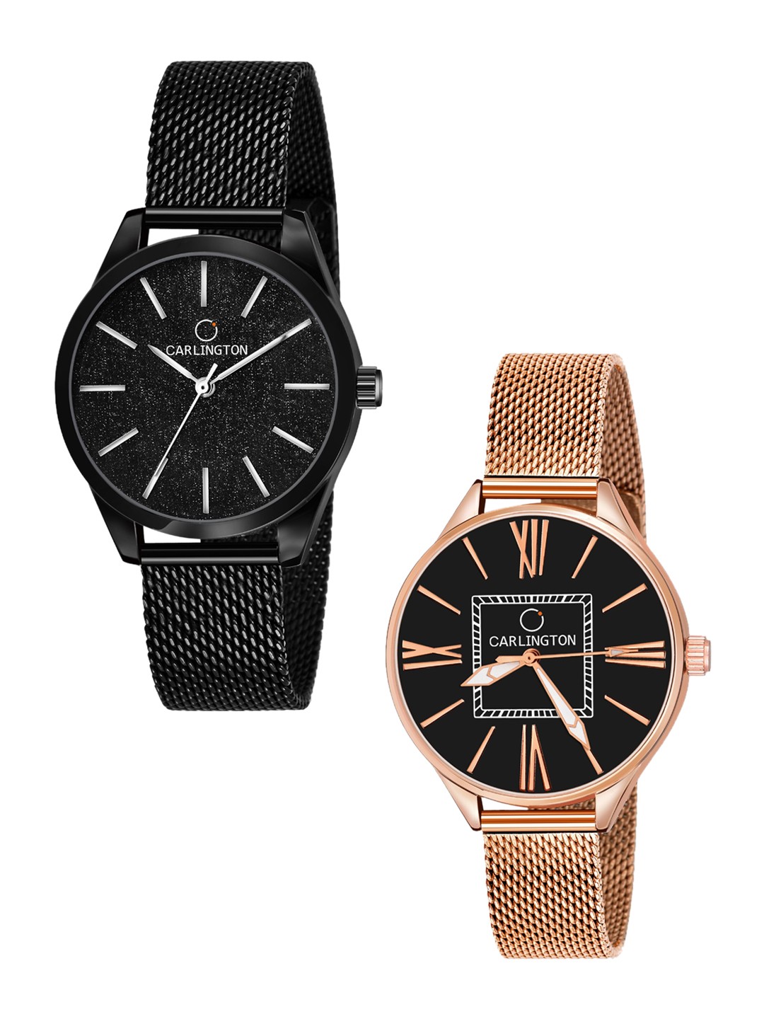 

CARLINGTON Women Multicoloured Dial Stainless Steel Bracelet Style Straps Analogue Watch, Multi