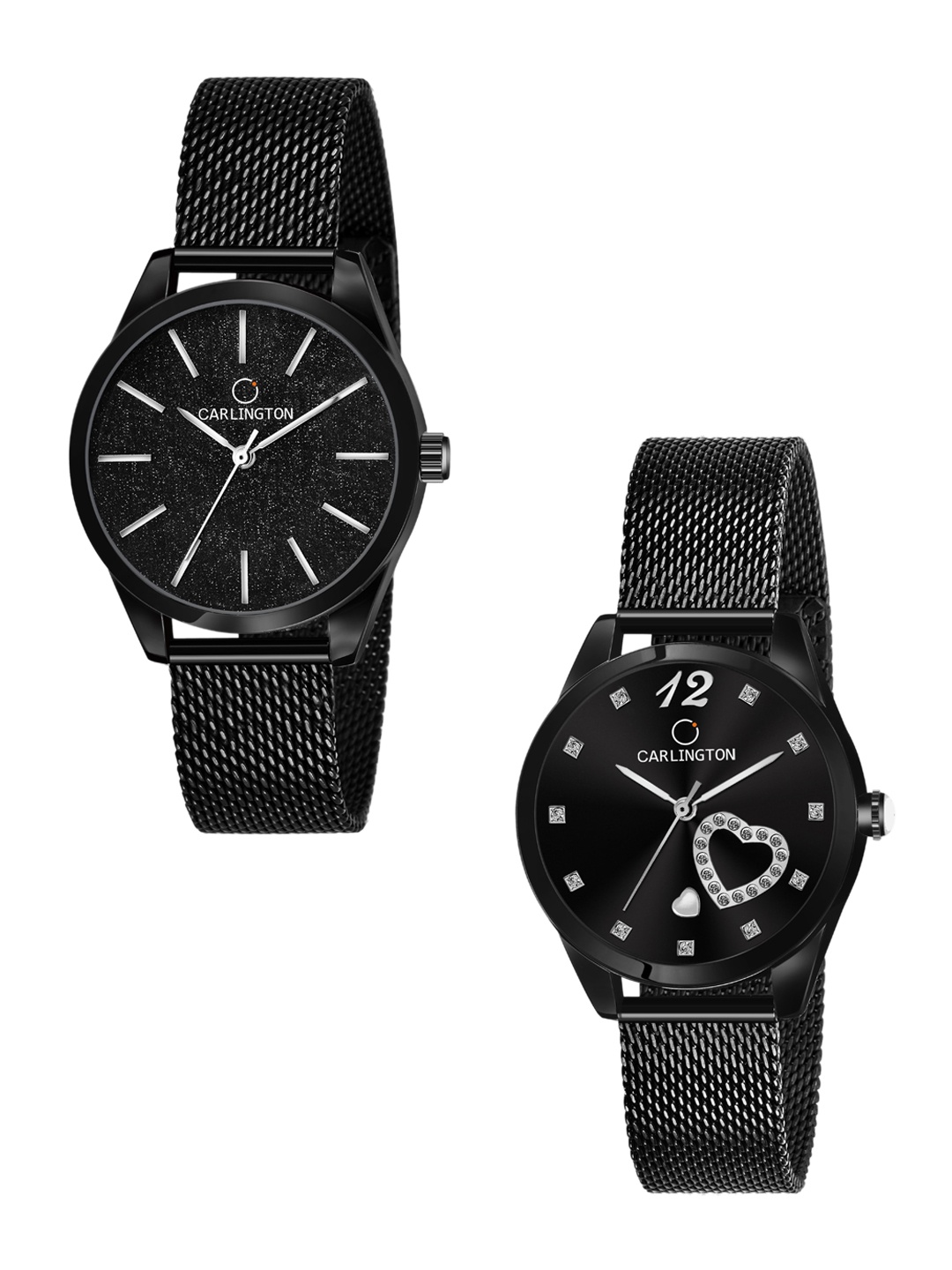 

CARLINGTON Set of 2 Women Analogue Watch - CT2001 Black-CT2006 Black