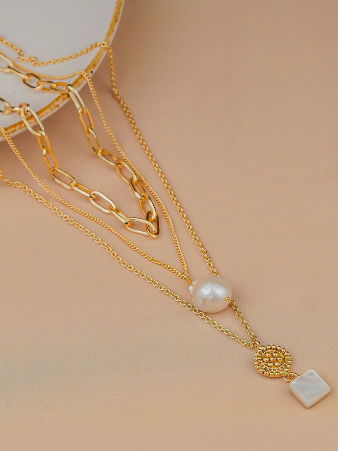 

Queen Be Gold-Plated & White Brass Layered Chain