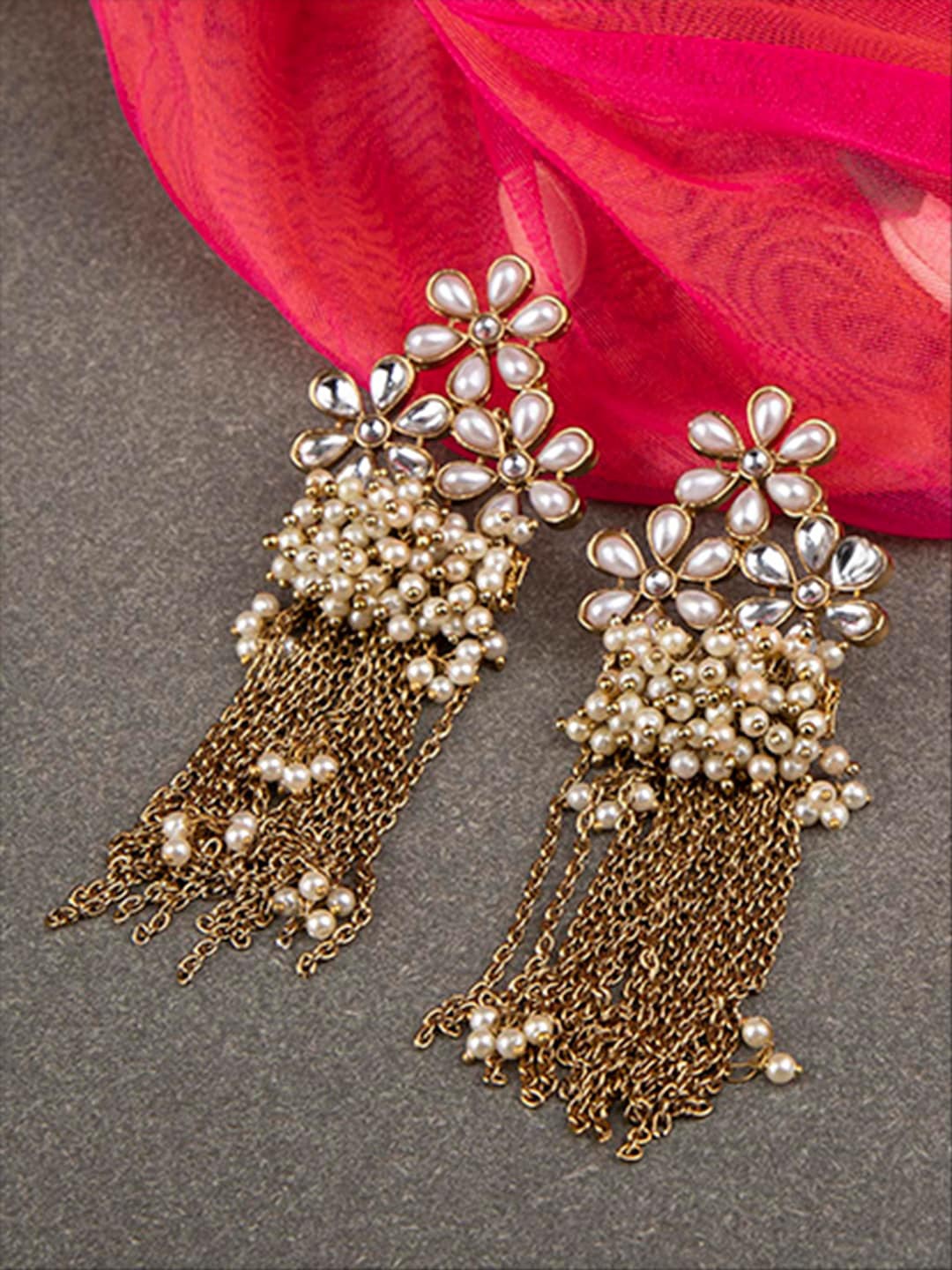 

Queen Be Gold-Toned Contemporary Drop Earrings