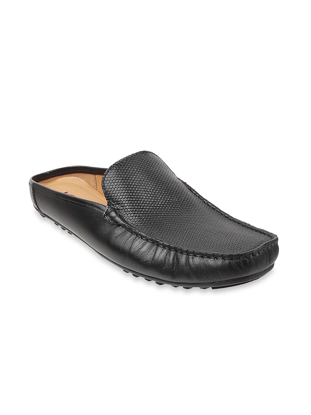

Metro Men Black Ethnic Leather Shoe-Style Sandals
