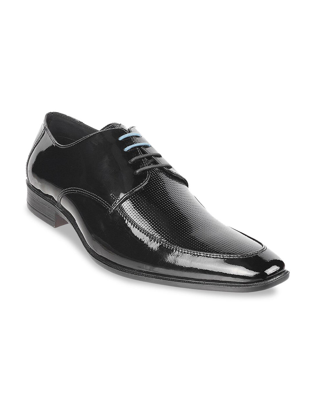 

Metro Men Black Solid Leather Formal Derbys