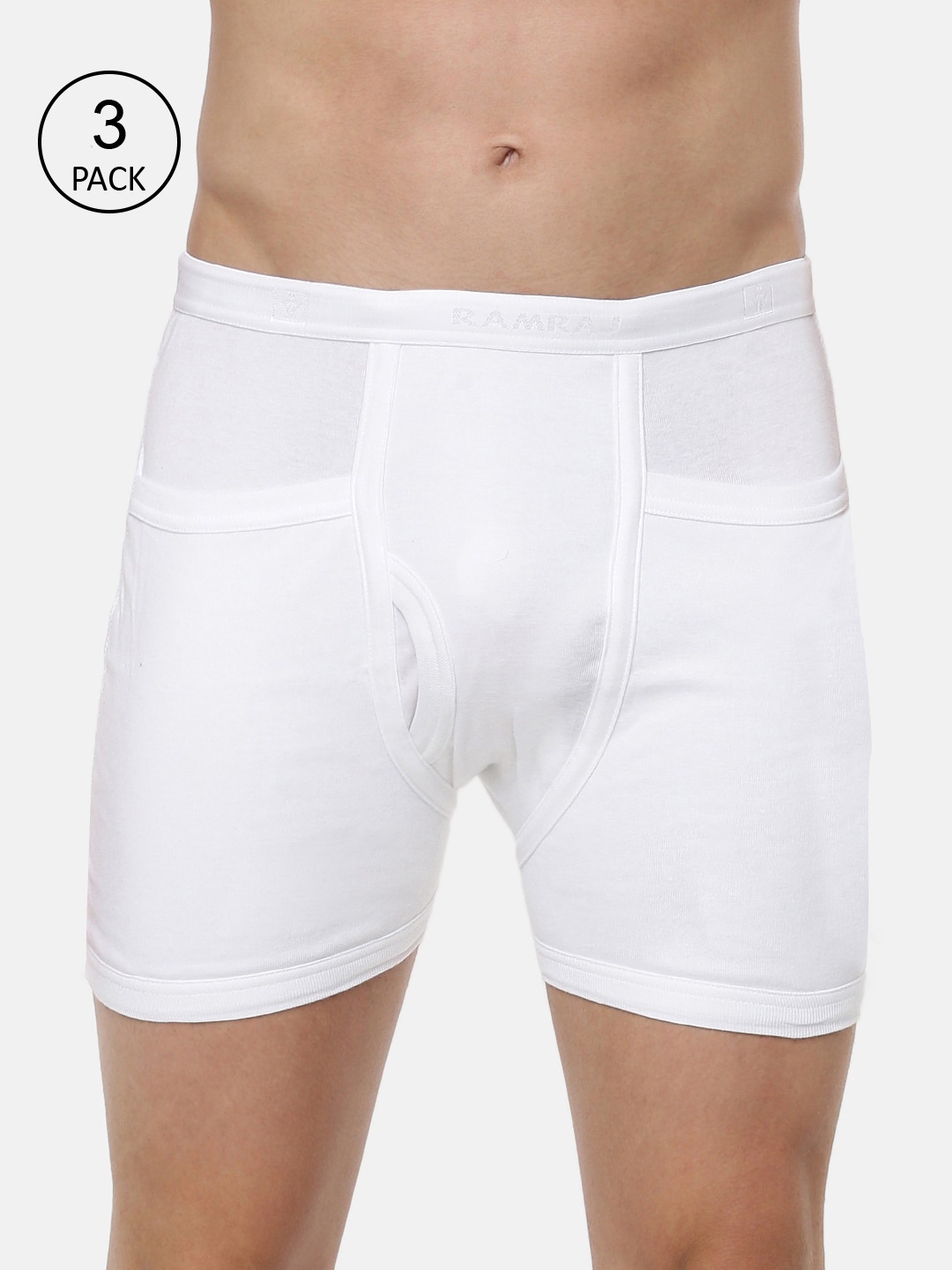 

Ramraj Men Pack Of 3 Pure Cotton ARROW Trunks, White
