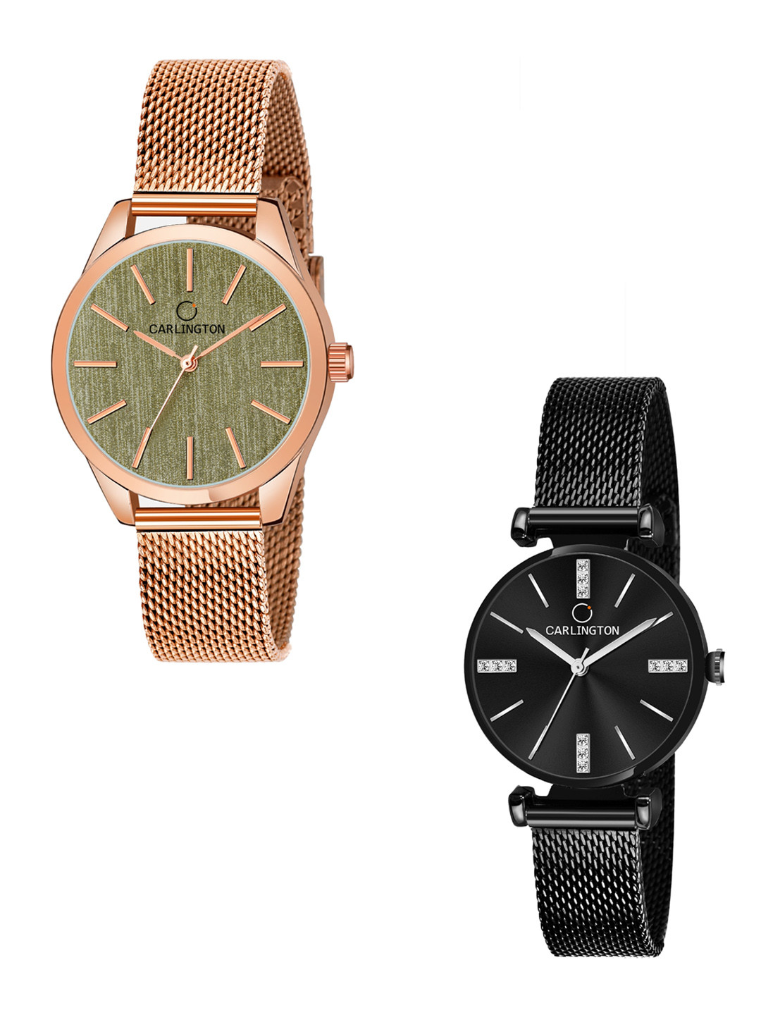 

CARLINGTON Women Multicoloured Dial & Multicoloured Stainless Steel Bracelet Style Straps Analogue Watch, Multi