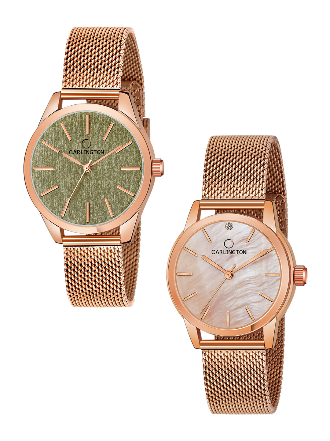 

CARLINGTON Women Multicoloured Dial & Multicoloured Stainless Steel Bracelet Style Straps Analogue Watch, Multi
