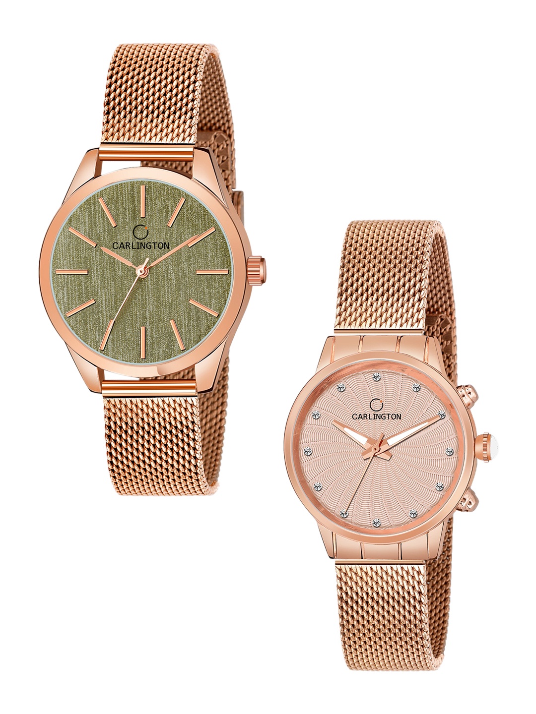 

CARLINGTON Women Multicoloured Dial & Multicoloured Stainless Steel Bracelet Style Straps Analogue Watch, Multi