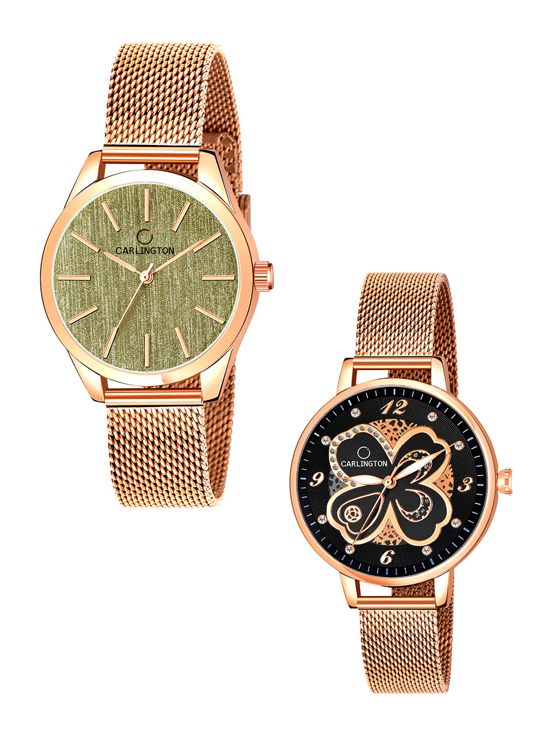 

CARLINGTON Women Multicoloured Dial & Multicoloured Stainless Steel Bracelet Style Straps Analogue Watch, Multi