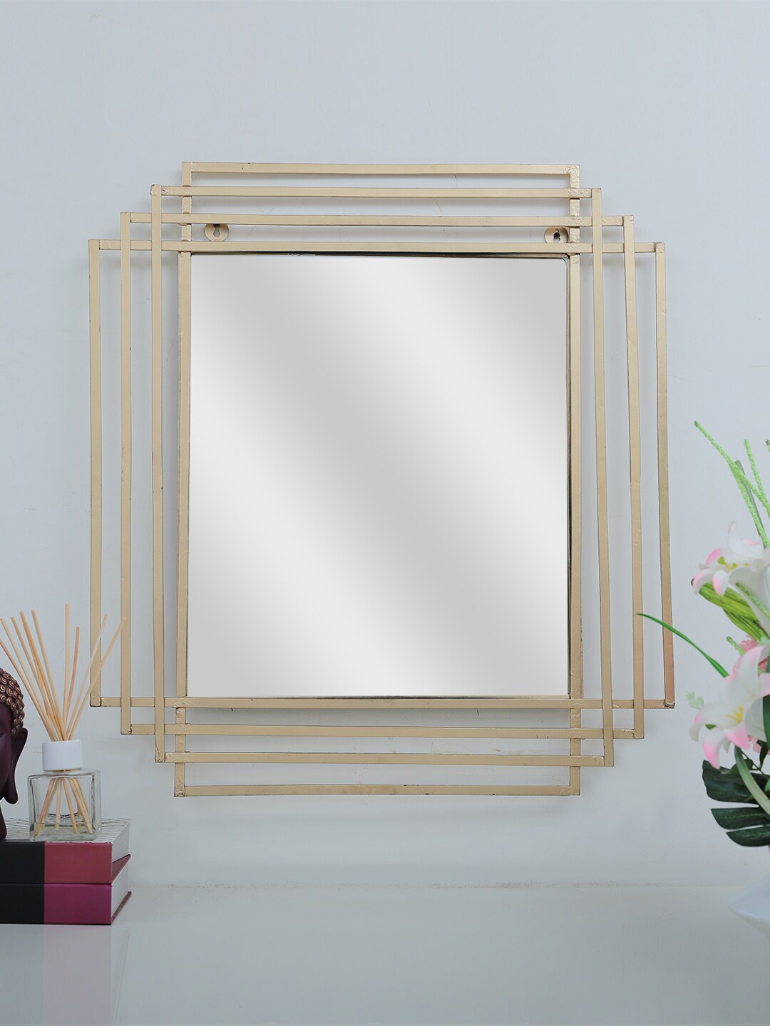 

HomeTown Gold-Toned Glamor Iron Mirror