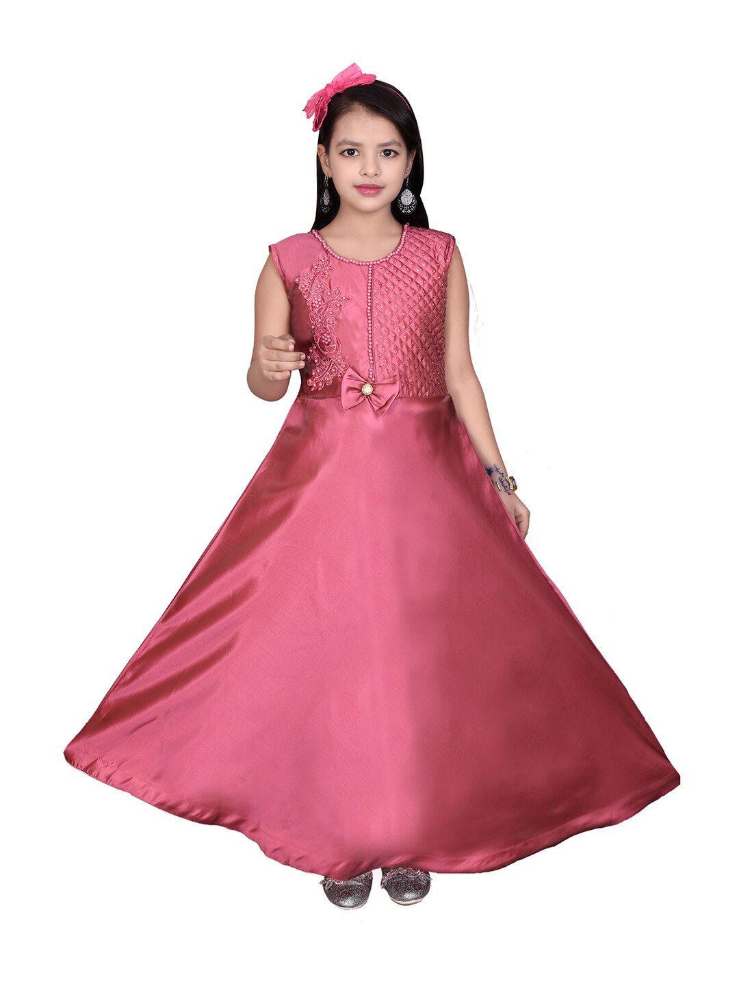 

SKY HEIGHTS Mauve Satin Maxi Dress
