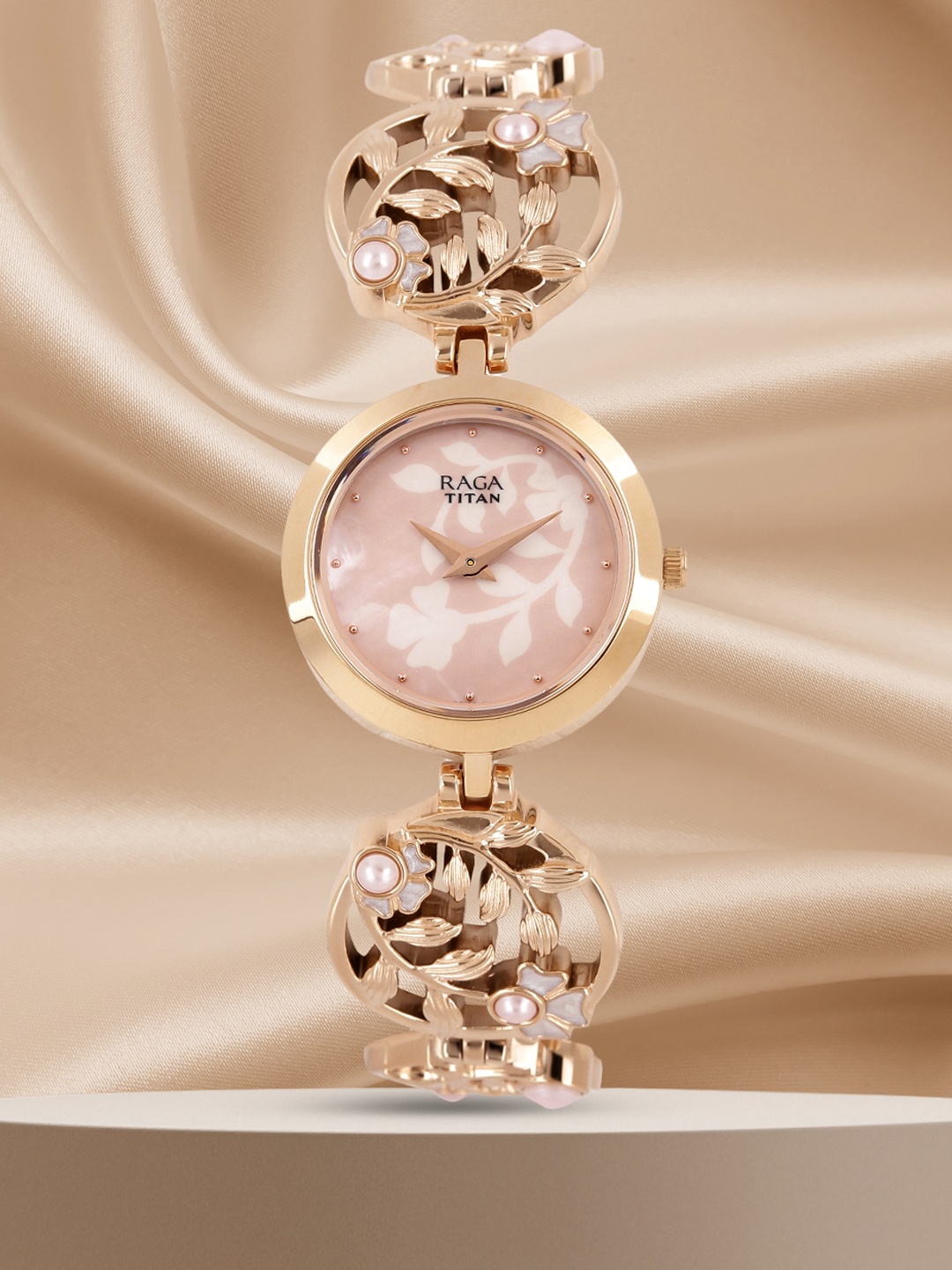 

Titan Raga Women Peach-Coloured Mother of Pearl Analogue Watch 2540WM05