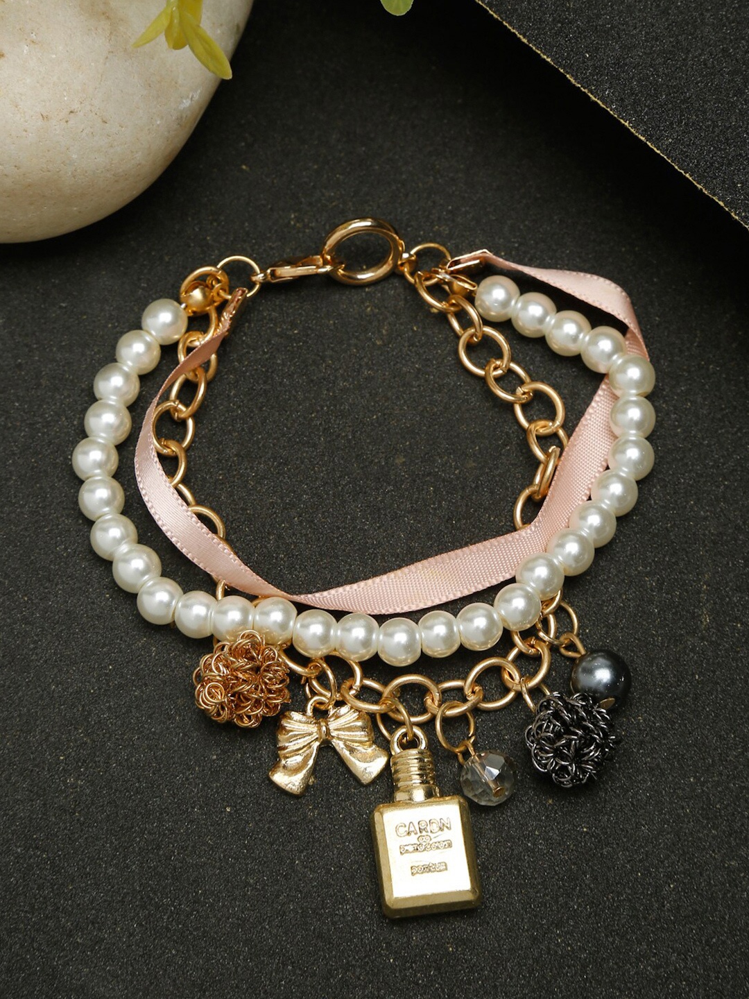 

YouBella Women Gold-Toned & White Gold-Plated Multistrand Bracelet