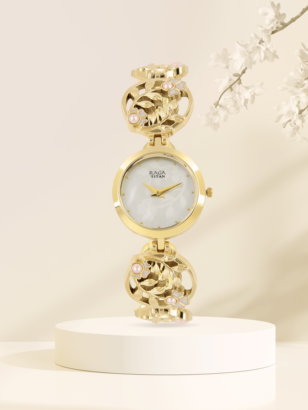 

Titan Raga Women White Mother-of-Pearl Analogue Watch 2540YM05