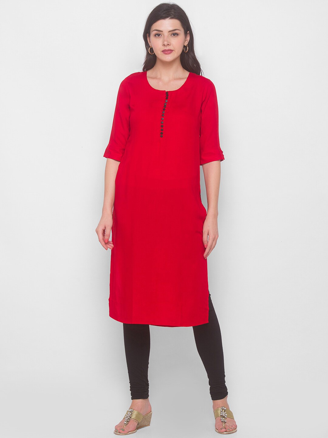 

ZOLA Women Red Solid Kurta