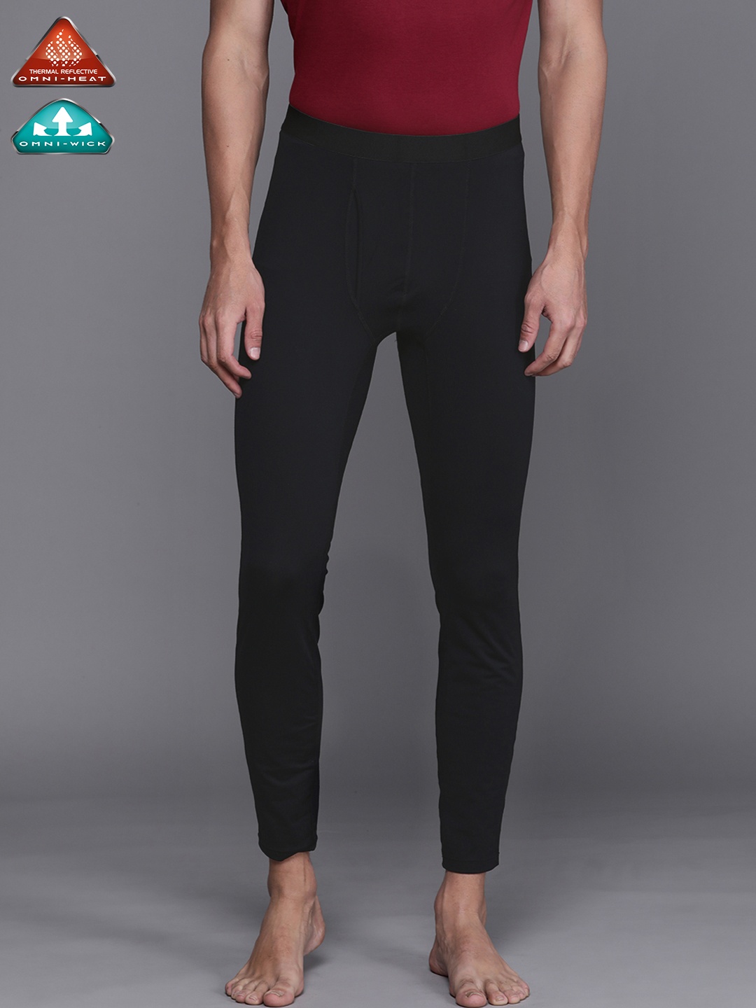 

Columbia Men Black Solid Knit Tights