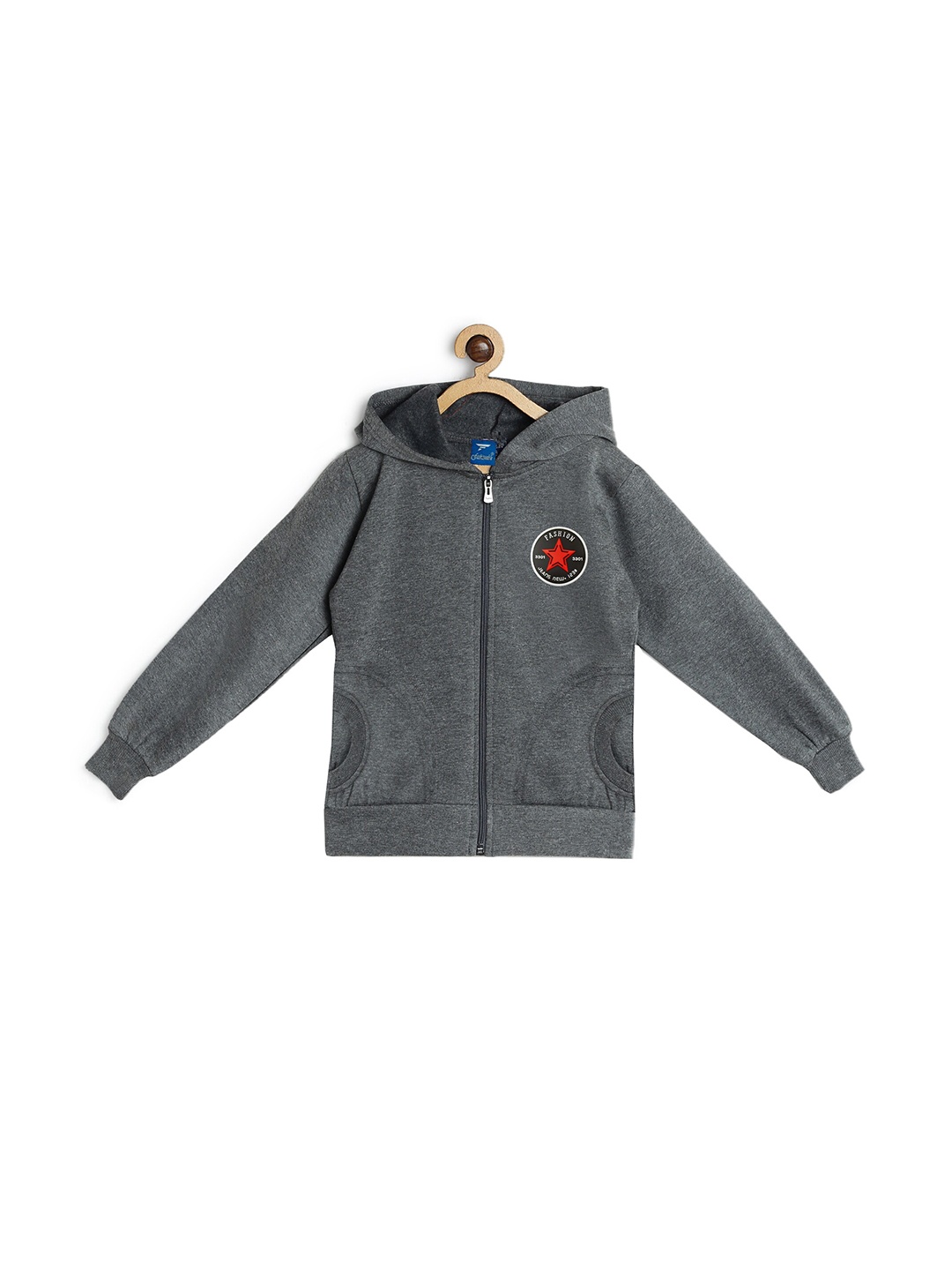 

Fashionable Boys Charcoal Fleece Hooded Sweatshirt