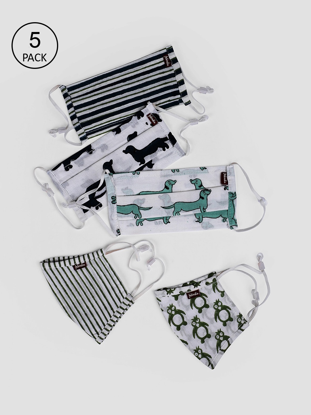 

Fabindia Kids Pack Of 5 Assorted Reusable Cotton Mask