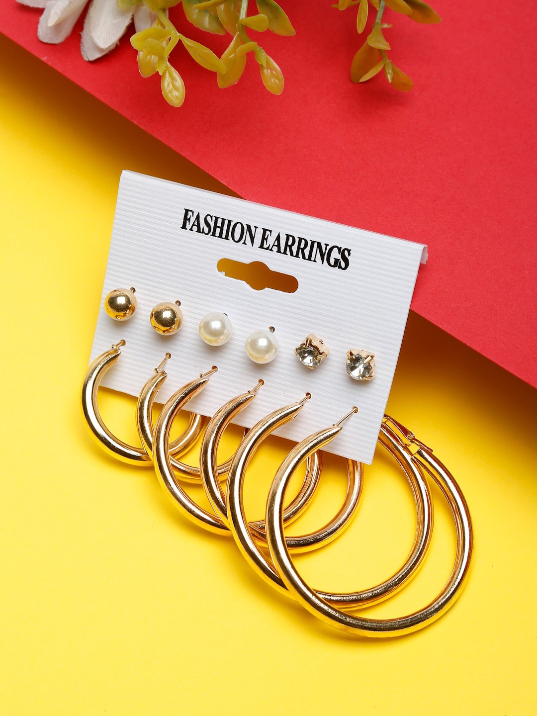 

Celena Cole Gold-Toned Contemporary Studs Earrings