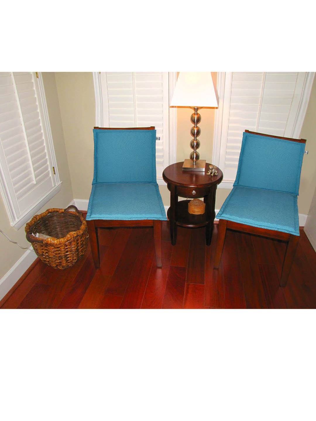 

Lushomes Set Of 4 Blue Solid General Support Water Resistant Chairpads