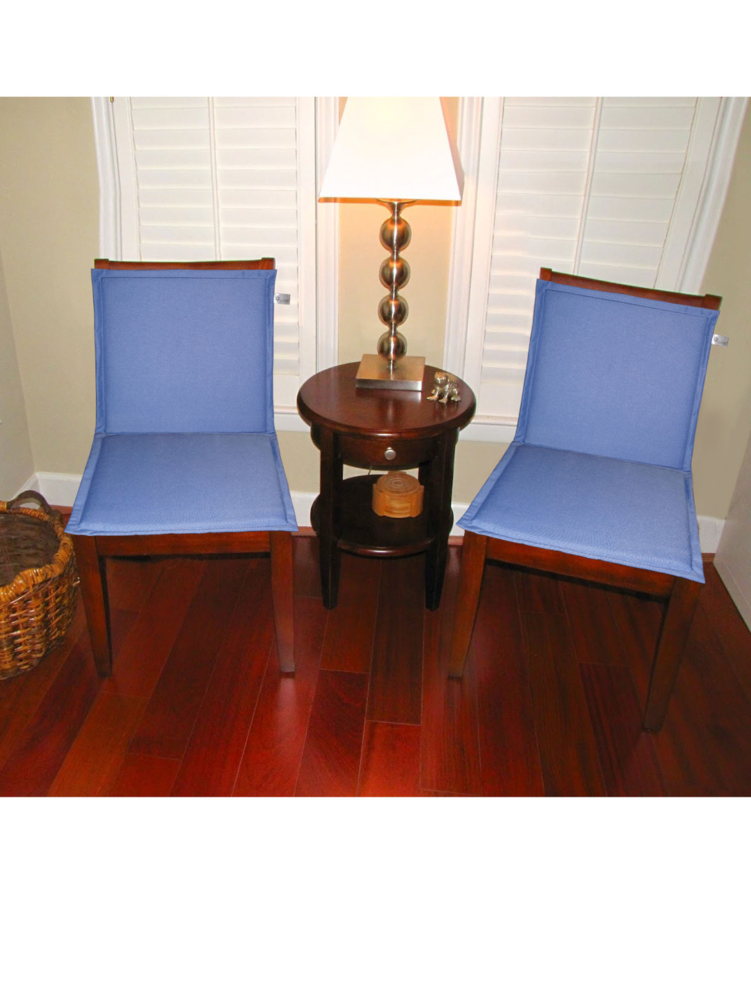 

Lushomes Pack Of 4 Solid Chair Pads, Blue
