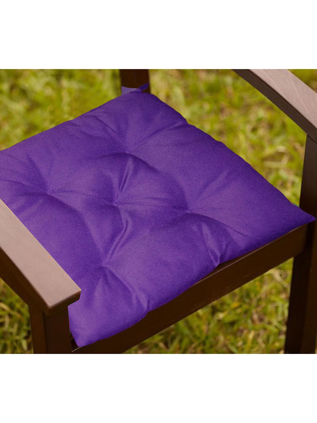 

Lushomes Purple Set of 2 Solid Water Resistant Chair Pads