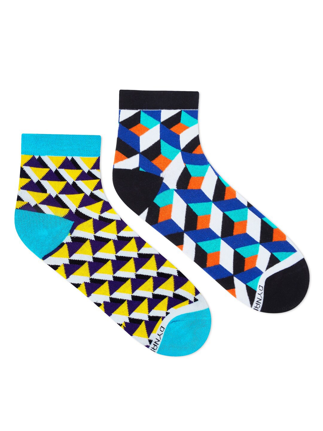 

Dynamocks Pack Of 2 Patterned Ankle-Length Socks, Black