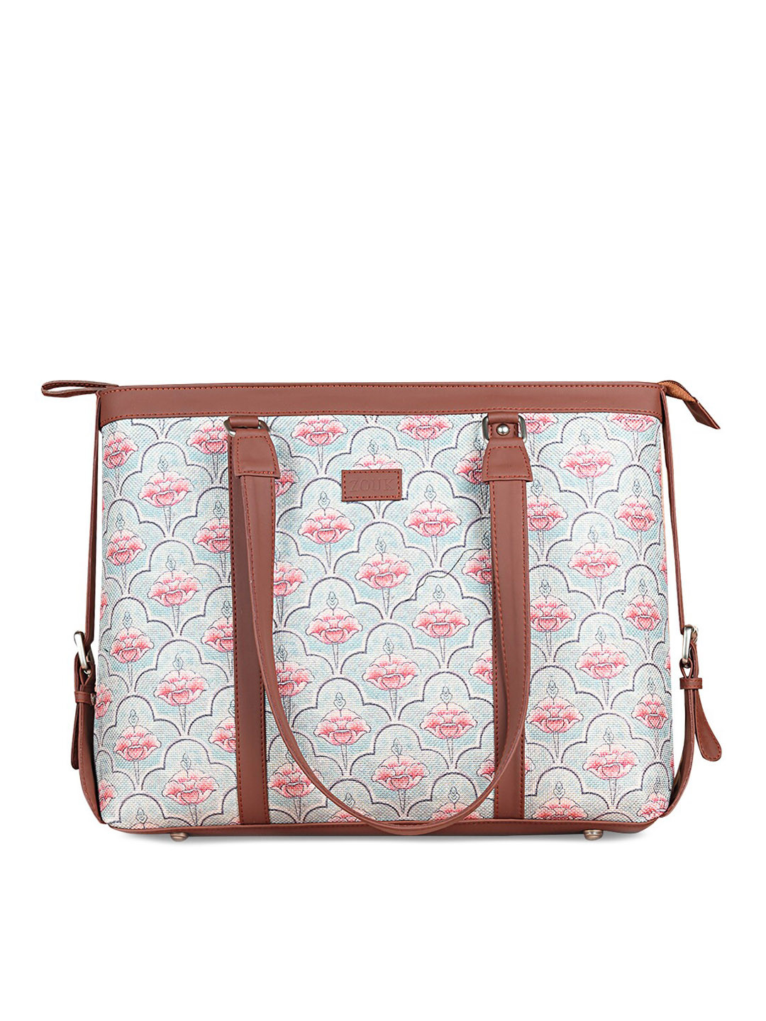 

ZOUK Blue Floral Printed Structured Laptop Shoulder Bag