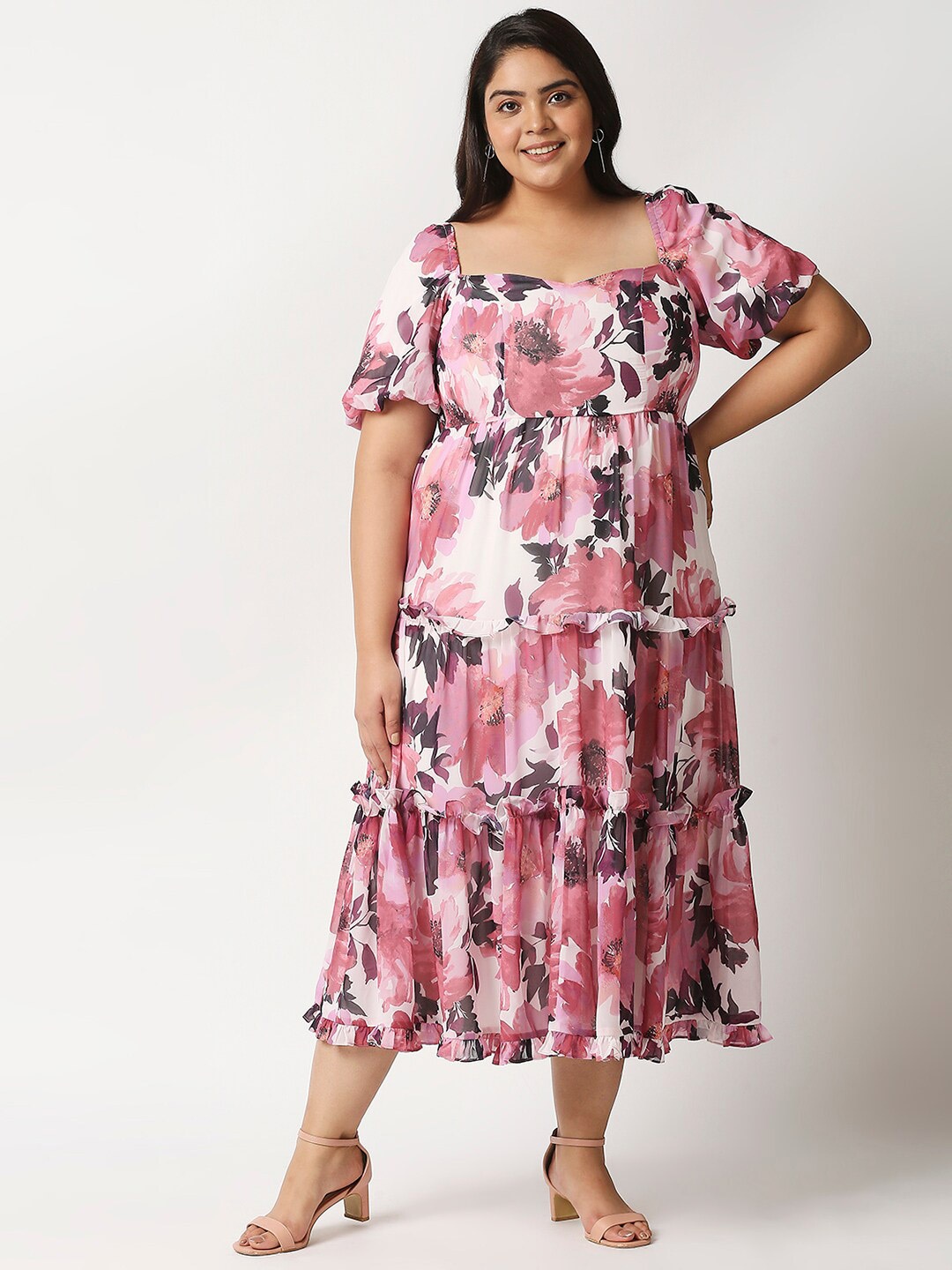 

20Dresses Floral Georgette Empire Midi Dress, Multi