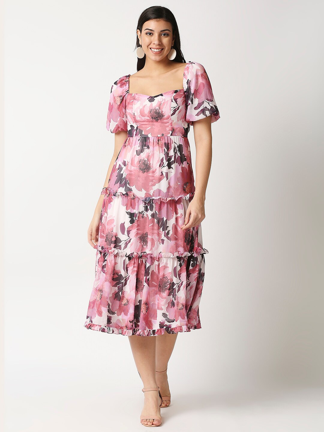 

20Dresses Multicoloured Floral Georgette Midi Dress, Multi