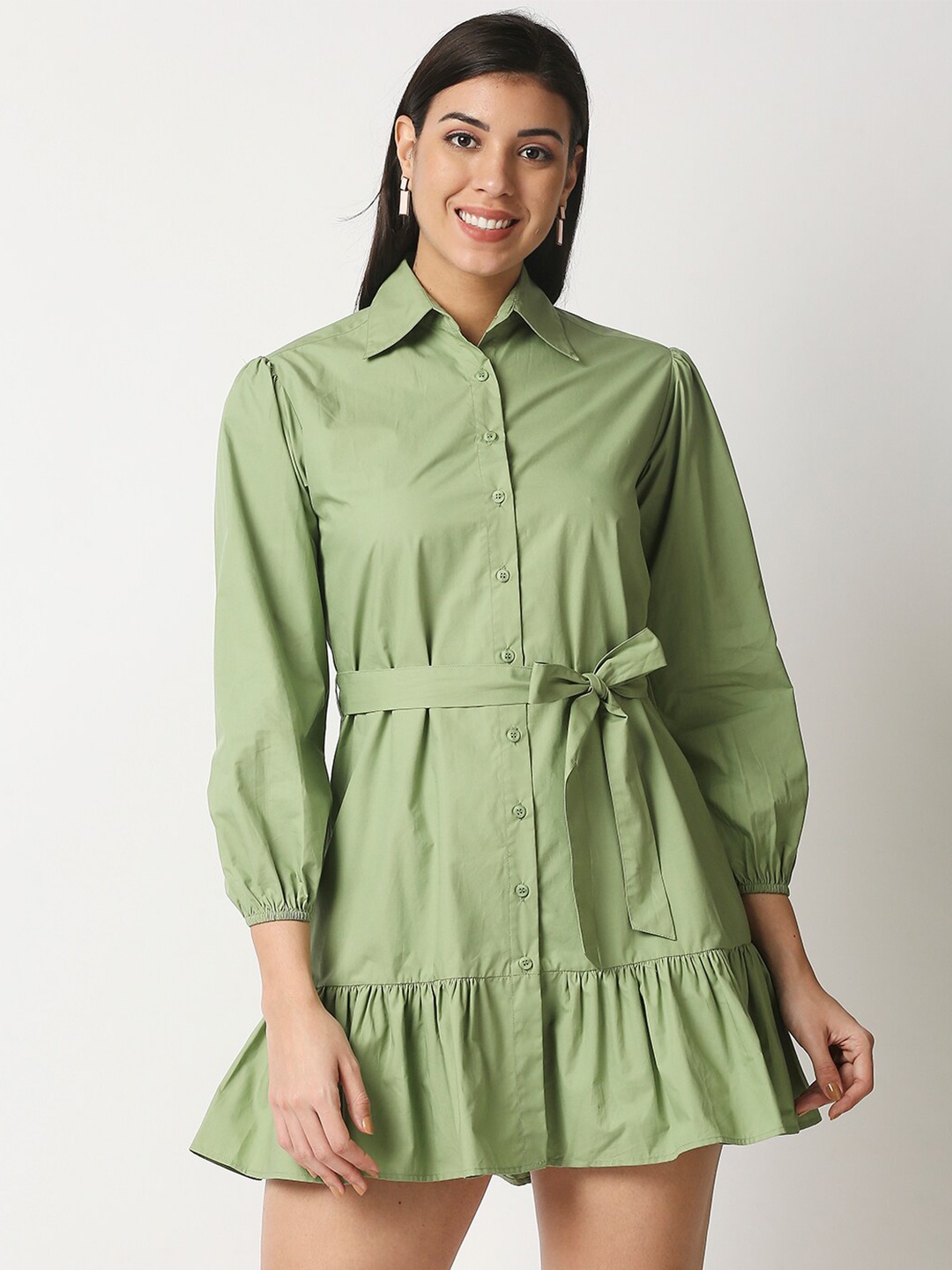 

20Dresses Green Shirt Mini Dress