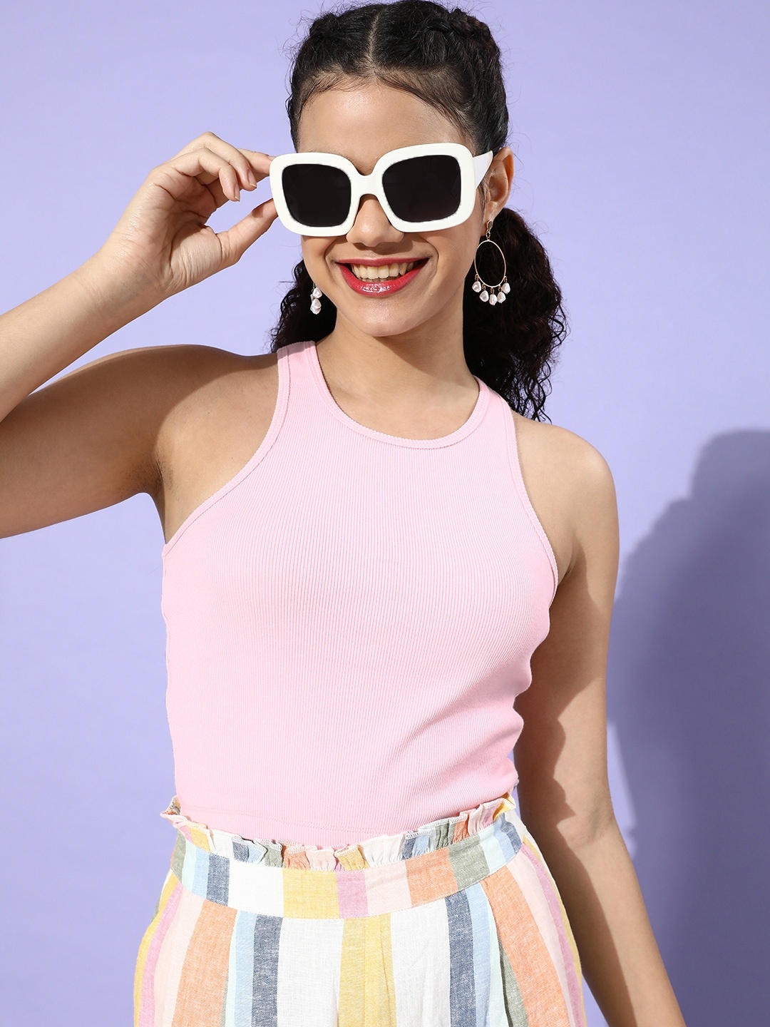 

STREET 9 BASICS Woman Pretty Pink Solid Knitted Top