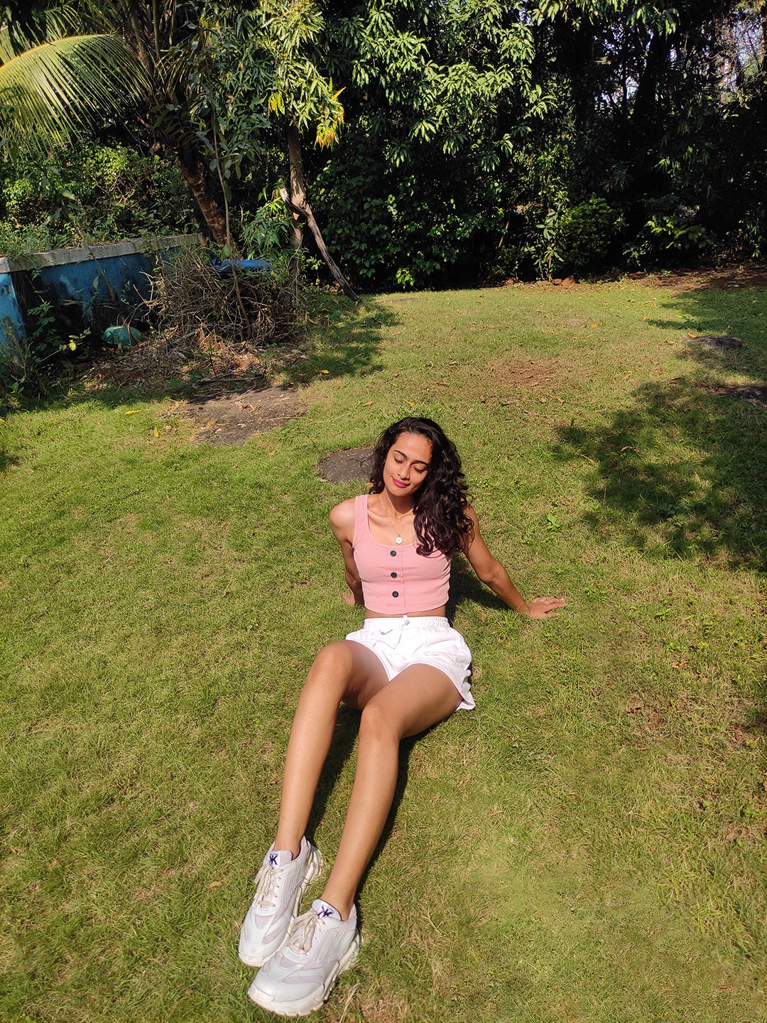 

STREET 9 Woman Pretty Pink Solid Cropped Top