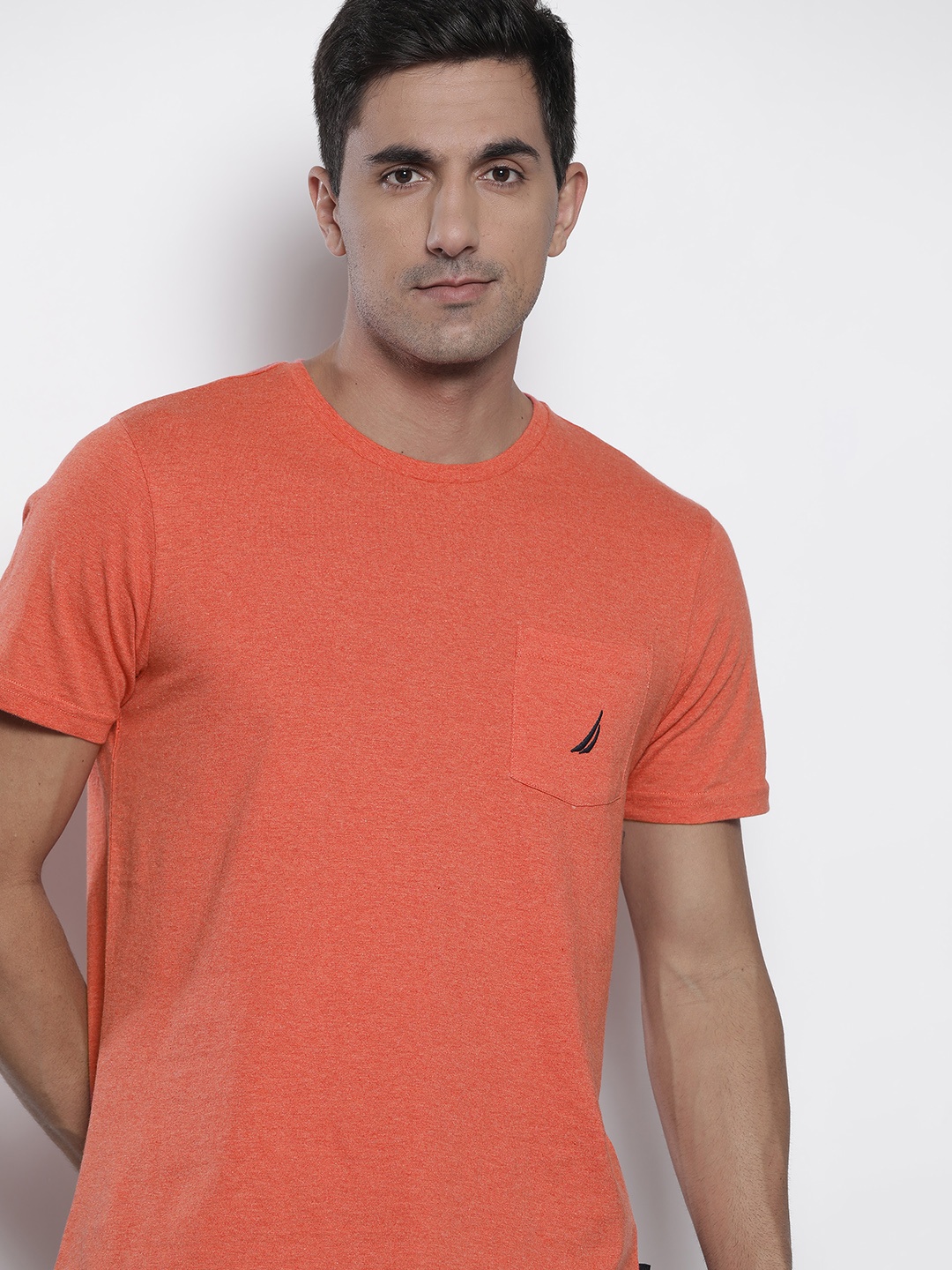 

Nautica Men Coral Pure Cotton Slim Fit T-shirt