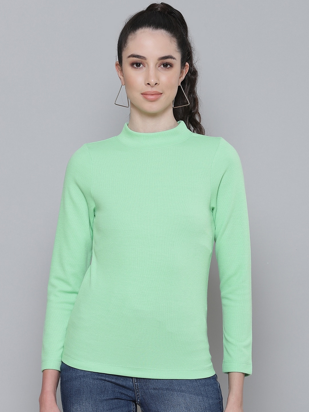 

SASSAFRAS Green Ribbed Regular Top