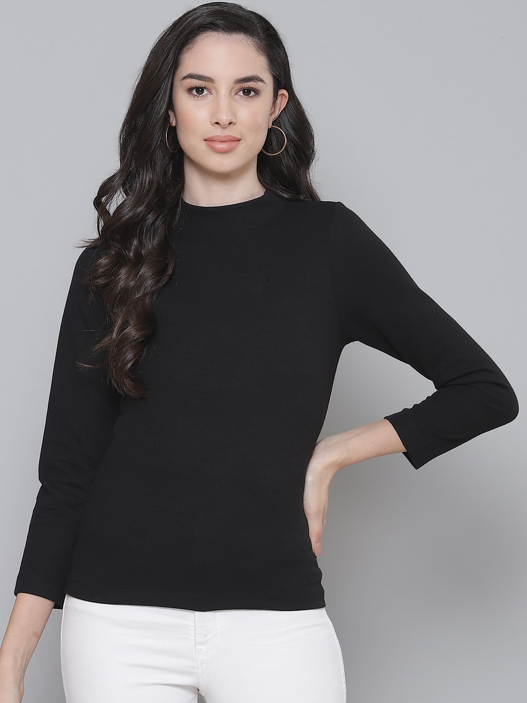 

SASSAFRAS Black Ribbed Regular Longline Top