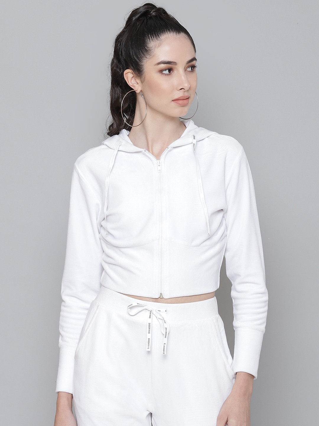 

SASSAFRAS Women White Open Front Jacket