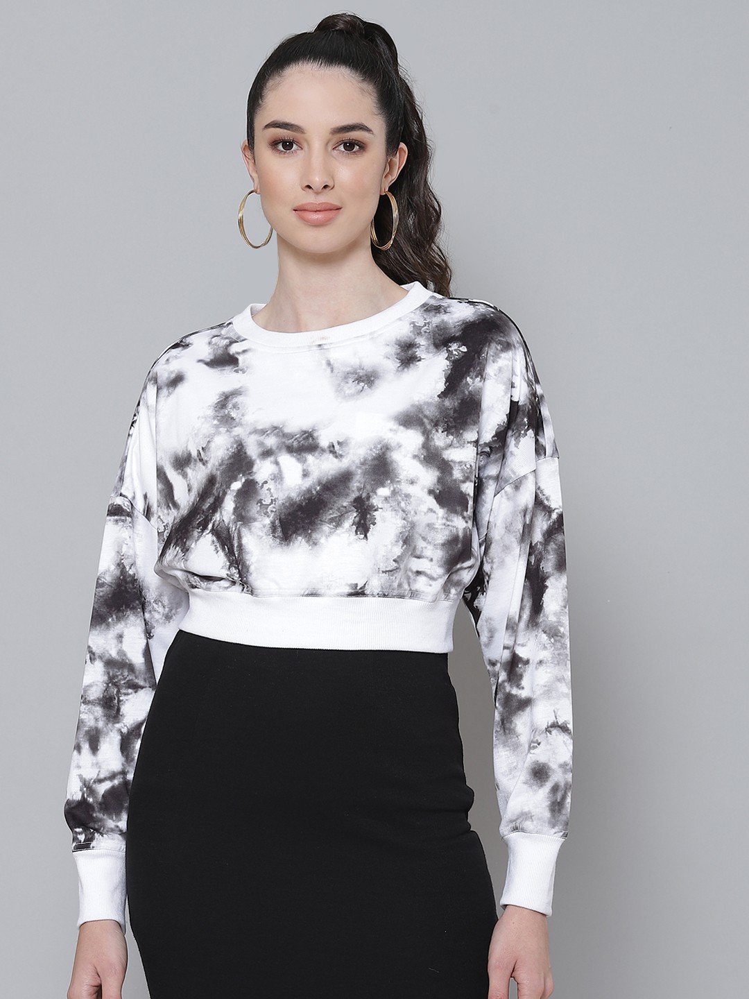 

SASSAFRAS Women Grey Printed Sweatshirt